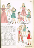 1940s Vintage Butterick Sewing Pattern 4468 Toddler Girls Party Dress Size 4 23B