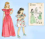 1940s Vintage Butterick Sewing Pattern 4468 Toddler Girls Party Dress Size 4 23B