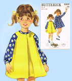 Butterick 4504: 1960s Toddler Girls Dress & Pinafore Sz3 Vintage Sewing Pattern - Vintage4me2
