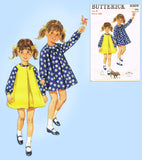 Butterick 4504: 1960s Toddler Girls Dress & Pinafore Sz3 Vintage Sewing Pattern - Vintage4me2