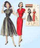 1950s Vintage Butterick Sewing Pattern 6048 Misses Dress & Redingcote Sz 32 Bust - Vintage4me2