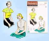 Butterick 6135: 1950s Uncut Misses Easy Blouse Sz 32 B Vintage Sewing Pattern