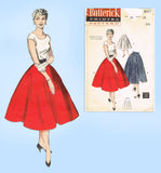Butterick 6167: 1950s Uncut Easy Circle Skirt Sz 26 Waist Vintage Sewing Pattern