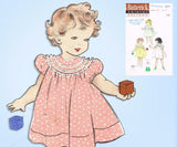 1950s Vintage Butterick Sewing Pattern 6177 Sweet Easy Baby Girls Dress Size 4