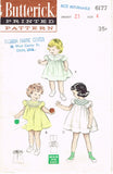1950s Vintage Butterick Sewing Pattern 6177 Sweet Easy Baby Girls Dress Size 4