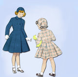 1950s Vintage Butterick Sewing Pattern 6239 Toddler Girls Coat & Hat Size 6