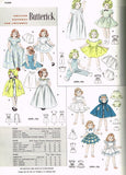 1950s Vintage Butterick Sewing Pattern 6350 16 inch Darling Doll Clothes