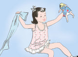 1930s Vintage Butterick Sewing Pattern 6411 Toddler Girls Slip & Panties Size 4