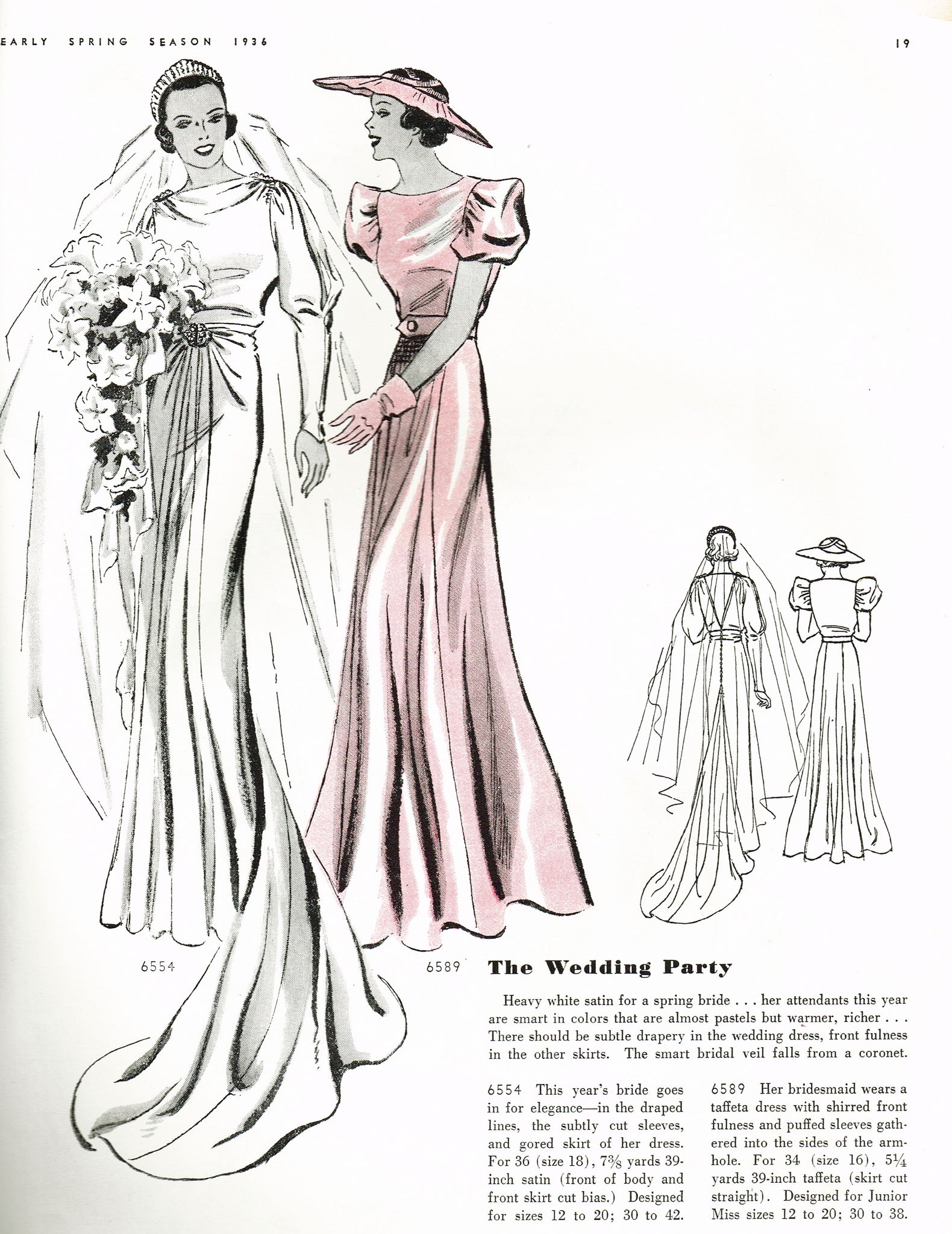 Butterick 6554: 1930s Uncut Misses Wedding Dress 36 B Vintage Pattern Vintage4me2 Butterick 6554: 1930s Uncut Misses Wedding Dress 36 B Vintage Pattern Vintage4me2