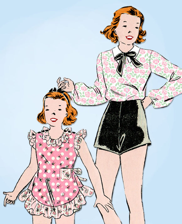 1930s Vintage Butterick Sewing Pattern 7021 Little Girls Dance Costume Set Sz 12 - Vintage4me2