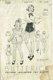 1930s Vintage Butterick Sewing Pattern 7021 Little Girls Dance Costume Set Sz 12 - Vintage4me2