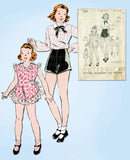 1930s Vintage Butterick Sewing Pattern 7021 Little Girls Dance Costume Set Sz 12 - Vintage4me2