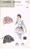1950s Vintage Butterick Sewing Pattern 7141 Easy Apron w Big Pockets Fits All