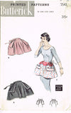 1950s Vintage Butterick Sewing Pattern 7141 Easy Apron w Big Pockets Fits All
