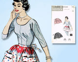 1950s Vintage Butterick Sewing Pattern 7141 Easy Apron w Big Pockets Fits All