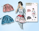 1950s Vintage Butterick Sewing Pattern 7141 Easy Apron w Big Pockets Fits All