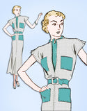 1930s Original Vintage Butterick Pattern 7227 Misses Slender Street Dress Sz 33B - Vintage4me2