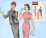Butterick 7245: 1950s Uncut Misses Dress & Jacket Sz 32 B Vintage Sewing Pattern