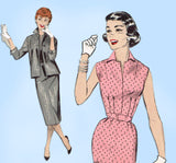 Butterick 7245: 1950s Uncut Misses Dress & Jacket Sz 32 B Vintage Sewing Pattern