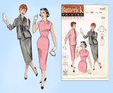 Butterick 7245: 1950s Uncut Misses Dress & Jacket Sz 32 B Vintage Sewing Pattern