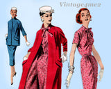 Butterick 7511: 1950s Misses Dress & Swing Coat Sz 36 B Vintage Sewing Pattern