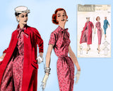 Butterick 7511: 1950s Misses Dress & Swing Coat Sz 36 B Vintage Sewing Pattern