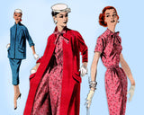 Butterick 7511: 1950s Misses Dress & Swing Coat Sz 36 B Vintage Sewing Pattern