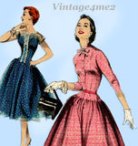 1950s Vintage Butterick Sewing Pattern 7620 Misses Cocktail Dress Sz 34 B