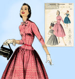 1950s Vintage Butterick Sewing Pattern 7620 Misses Cocktail Dress Sz 34 B