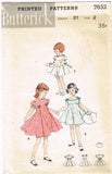 Butterick 7632: 1950s Cute Toddler Girls Sun Dress Sz2 Vintage Sewing Pattern