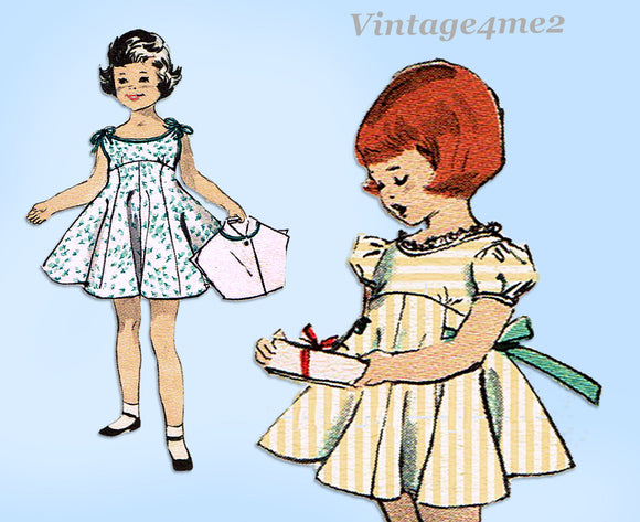 Butterick 7632: 1950s Cute Toddler Girls Sun Dress Sz2 Vintage Sewing Pattern