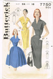 Butterick 7750: 1950s Uncut MIsses Street Dress Sz 36 B Vintage Sewing Pattern