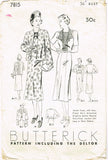 Butterick 7815: 1930s Misses Jacket & Dress Size 36 Bust Vintage Sewing Pattern