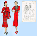 Butterick 7815: 1930s Misses Jacket & Dress Size 36 Bust Vintage Sewing Pattern