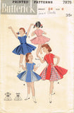 1950s Vintage Butterick Sewing Pattern 7875 Cute Toddler Girls Party Dress Size 6