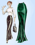 1950s Vintage Butterick Sewing Pattern 7888 Sexy Floor Length Skirt w Godet 32 W - Vintage4me2
