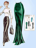 1950s Vintage Butterick Sewing Pattern 7888 Sexy Floor Length Skirt w Godet 32 W