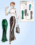 1950s Vintage Butterick Sewing Pattern 7888 Sexy Floor Length Skirt w Godet 32 W - Vintage4me2