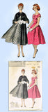 1950s Original Vintage Butterick Pattern 8026 Misses Cocktail Dress & Coat 30 B