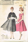 1950s Original Vintage Butterick Pattern 8026 Misses Cocktail Dress & Coat 30 B