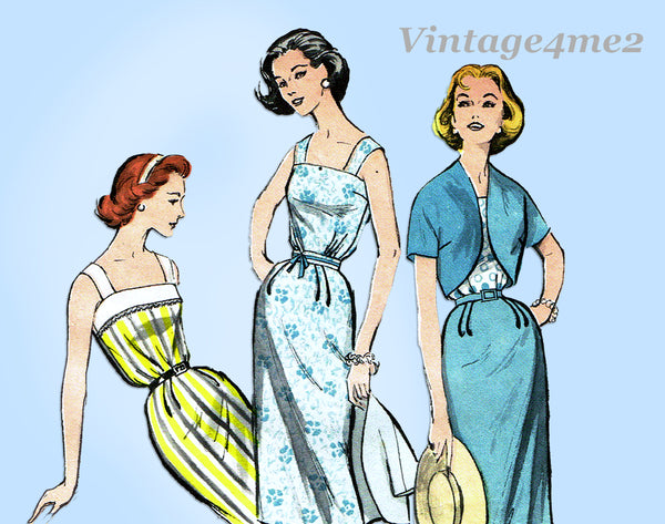 Butterick 8161: 1950s Easy Misses Sun Dress Sz 36 B Vintage Sewing Pattern