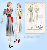 Butterick 8218: 1930s Stunning Misses Street Dress Sz 30B Vintage Sewing Pattern