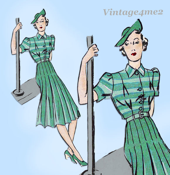 Butterick 8335: 1930s Stunning Misses Street Dress Sz 30B Vintage Sewing Pattern