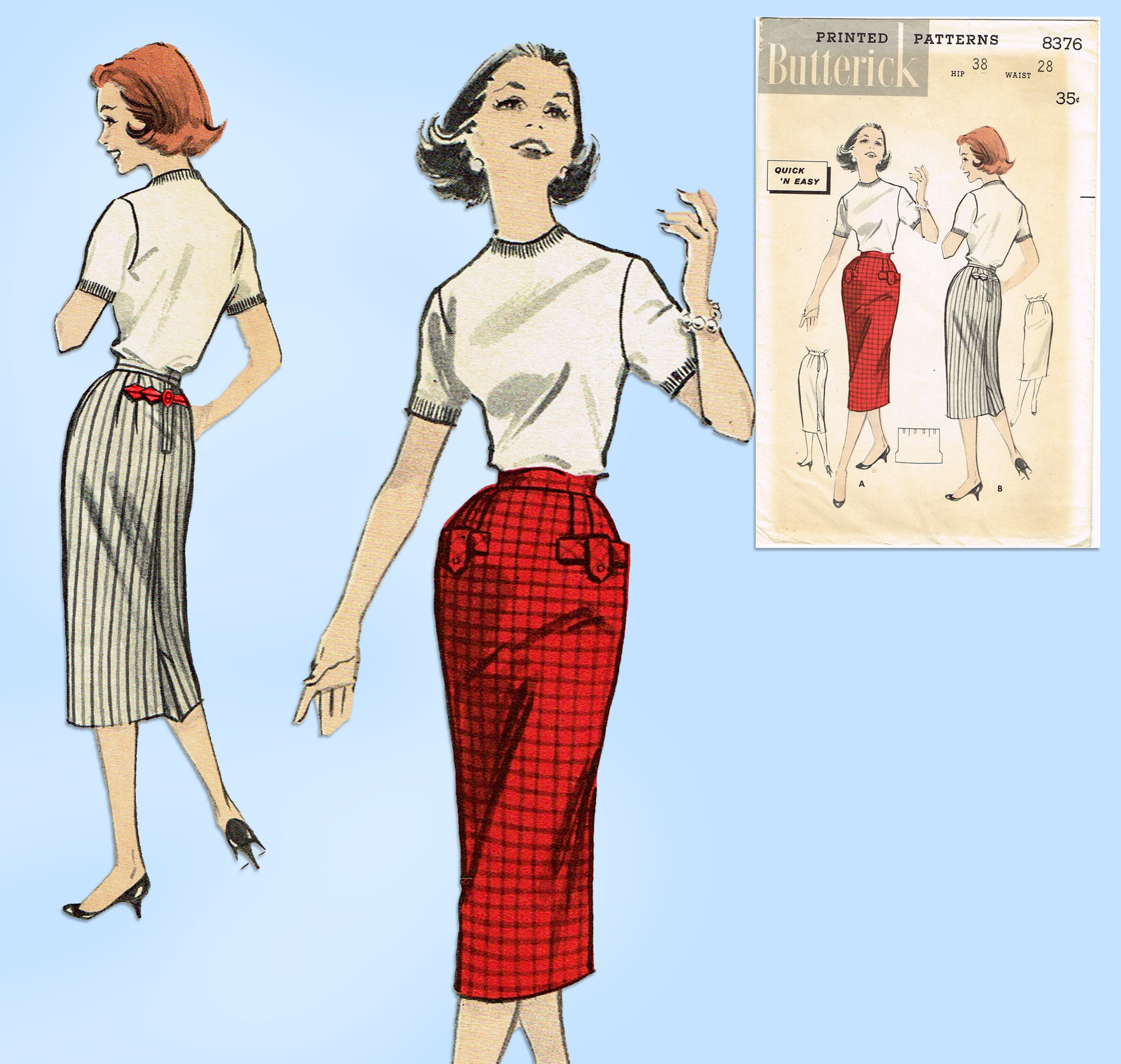 Second Life Marketplace - PENCIL SKIRT DRESS PINUP GIRL BLACK PLAID 19610