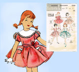 1950s Vintage Butterick Sewing Pattern 8388 Toddler Girls Party Dress Size 6