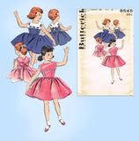 1950s Vintage Butterick Sewing Pattern 8545 Cute Baby Girls Party Dress Size 2