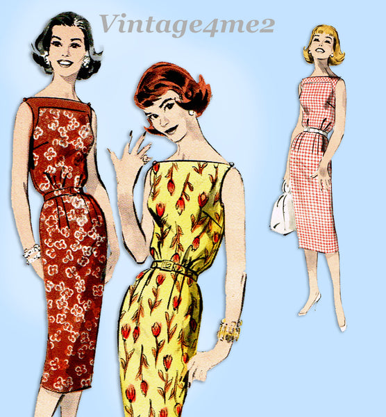 Butterick 8569: 1950s Easy Misses Casual Dress Sz 36 B Vintage Sewing Pattern