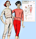 Butterick 8640: 1950s Misses Top & Peddle Pushers Sz 34 B Vintage Sewing Pattern