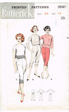 Butterick 8640: 1950s Misses Top & Peddle Pushers Sz 34 B Vintage Sewing Pattern