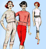Butterick 8640: 1950s Misses Top & Peddle Pushers Sz 34 B Vintage Sewing Pattern
